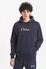 Felpa con cappuccio e logo in corsivo