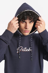 Felpa con cappuccio e logo in corsivo