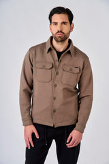 Overshirt in interlock con tasche