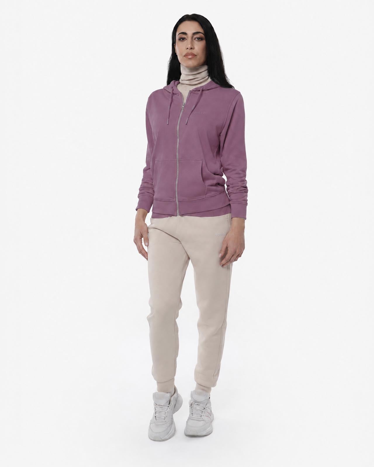 Felpa zip con cappuccio donna
