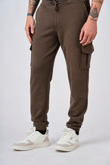 Pantaloni cargo in felpa di piquet