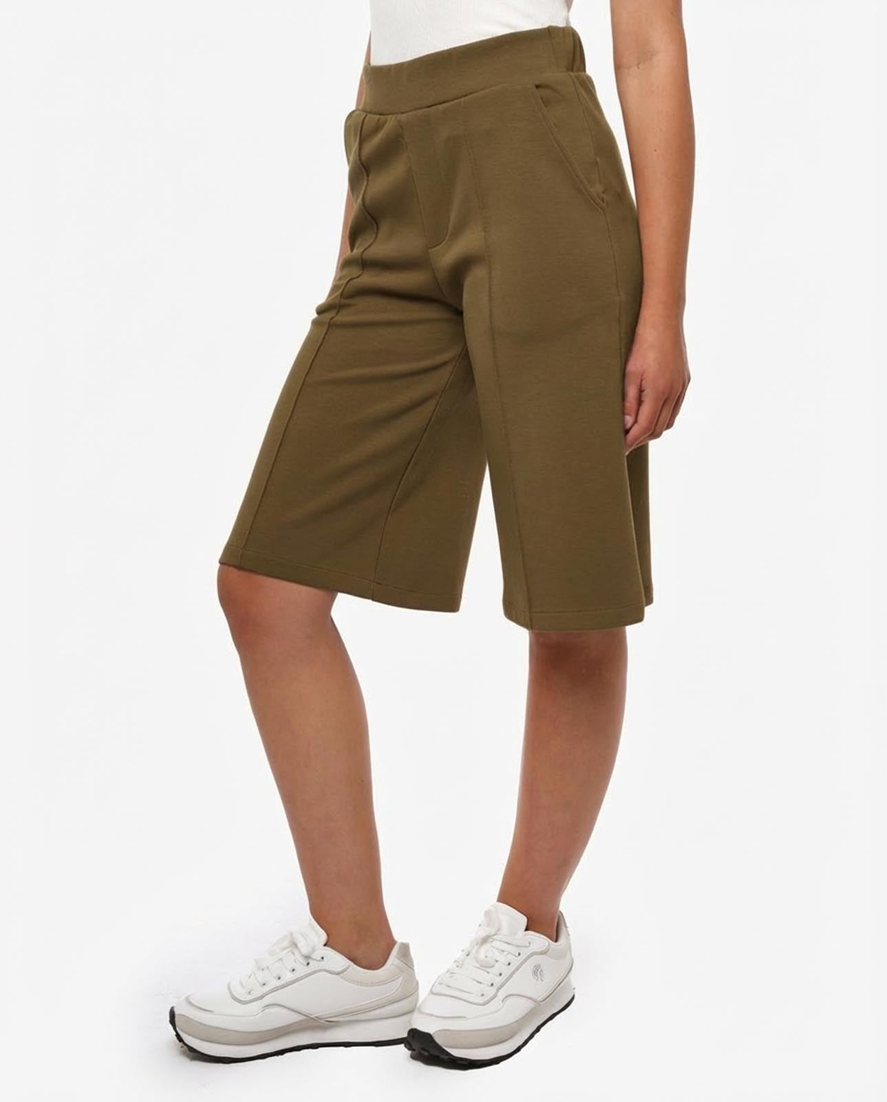 Bermuda stampa mylar taglio over in cotone stretch