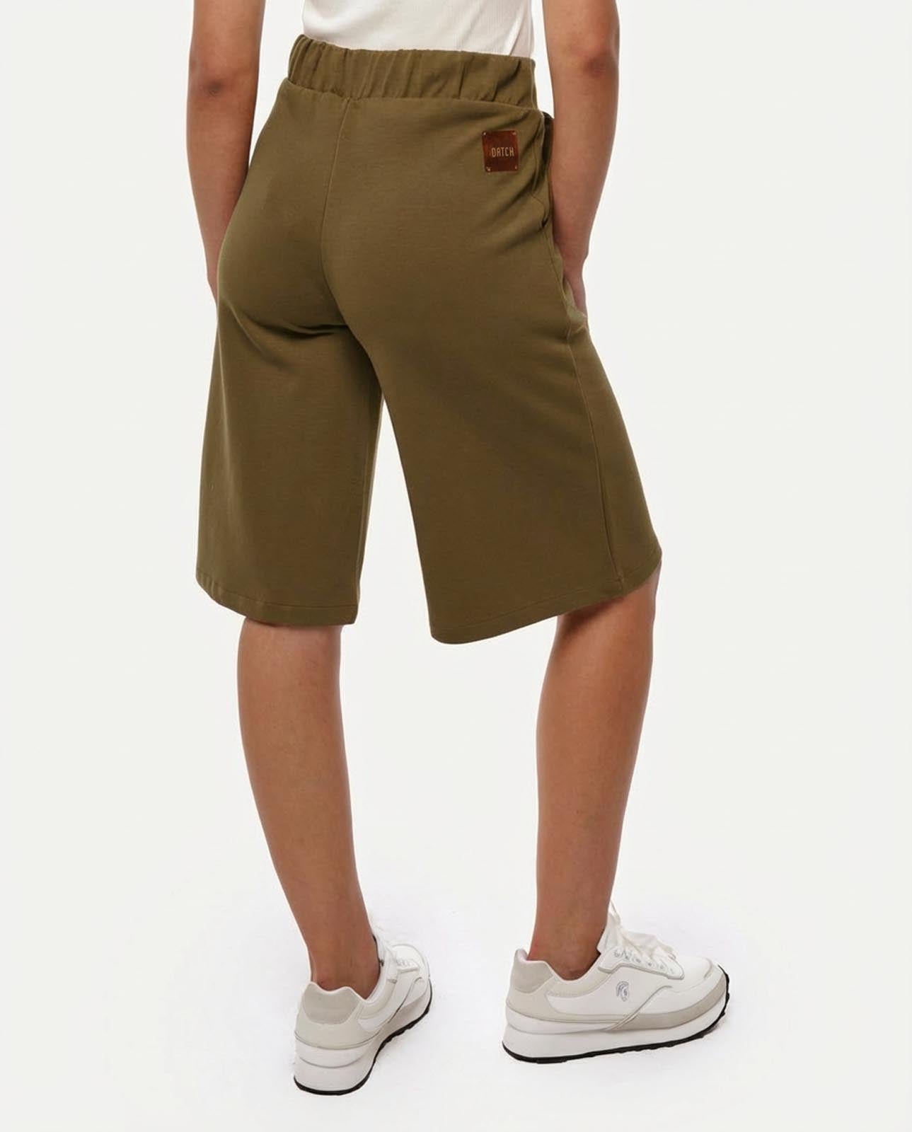 Bermuda stampa mylar taglio over in cotone stretch