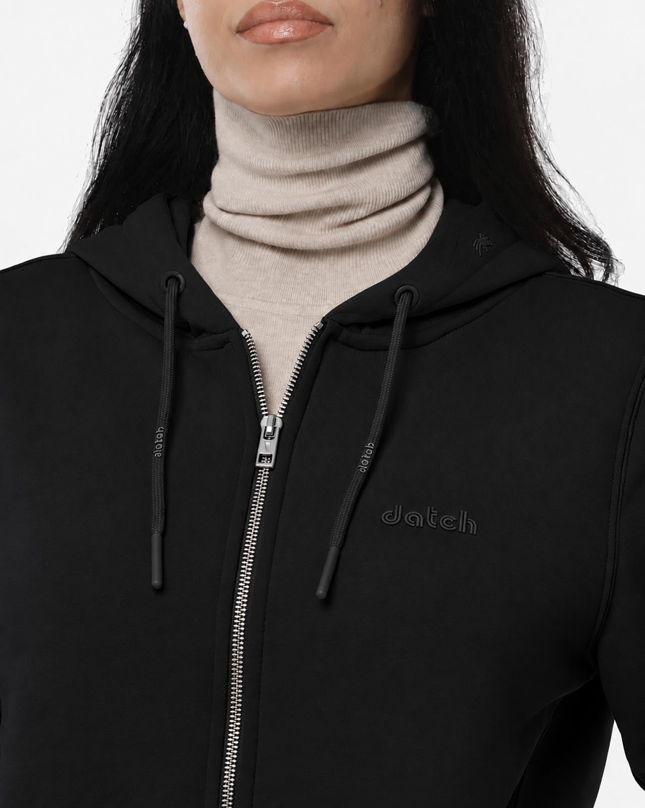 Felpa zip con cappuccio donna
