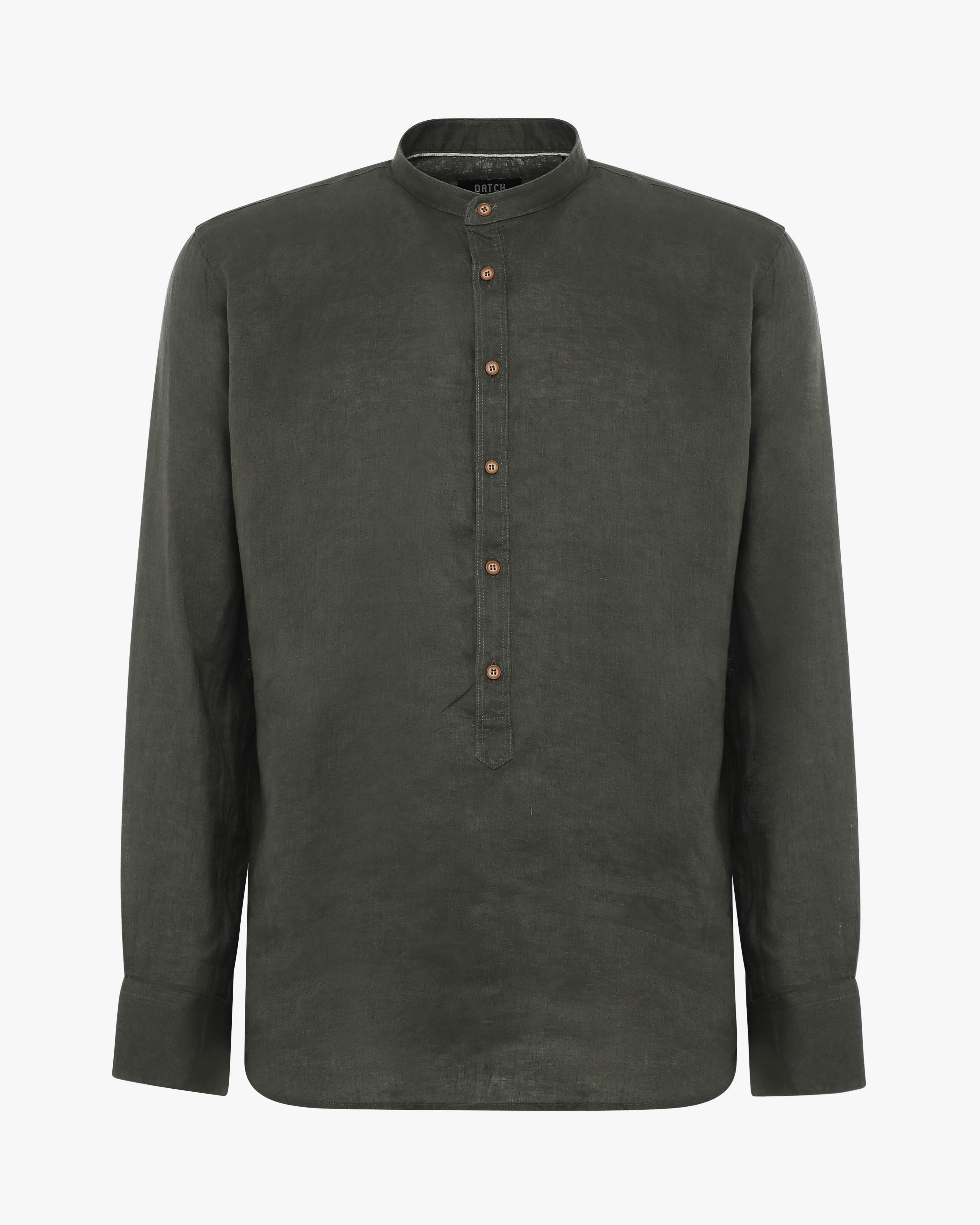 Camicia in lino - Collo serafino