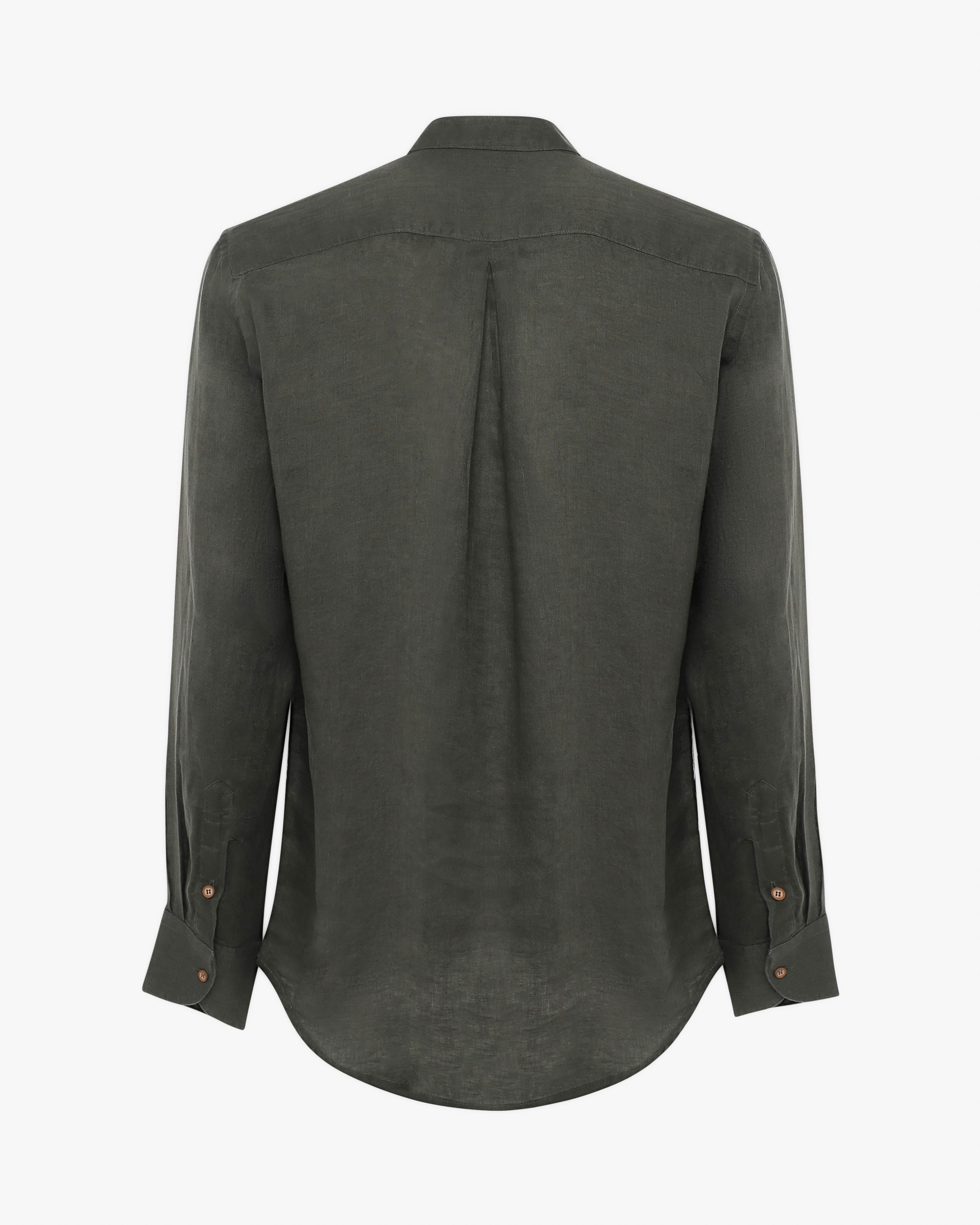 Camicia in lino - Collo serafino
