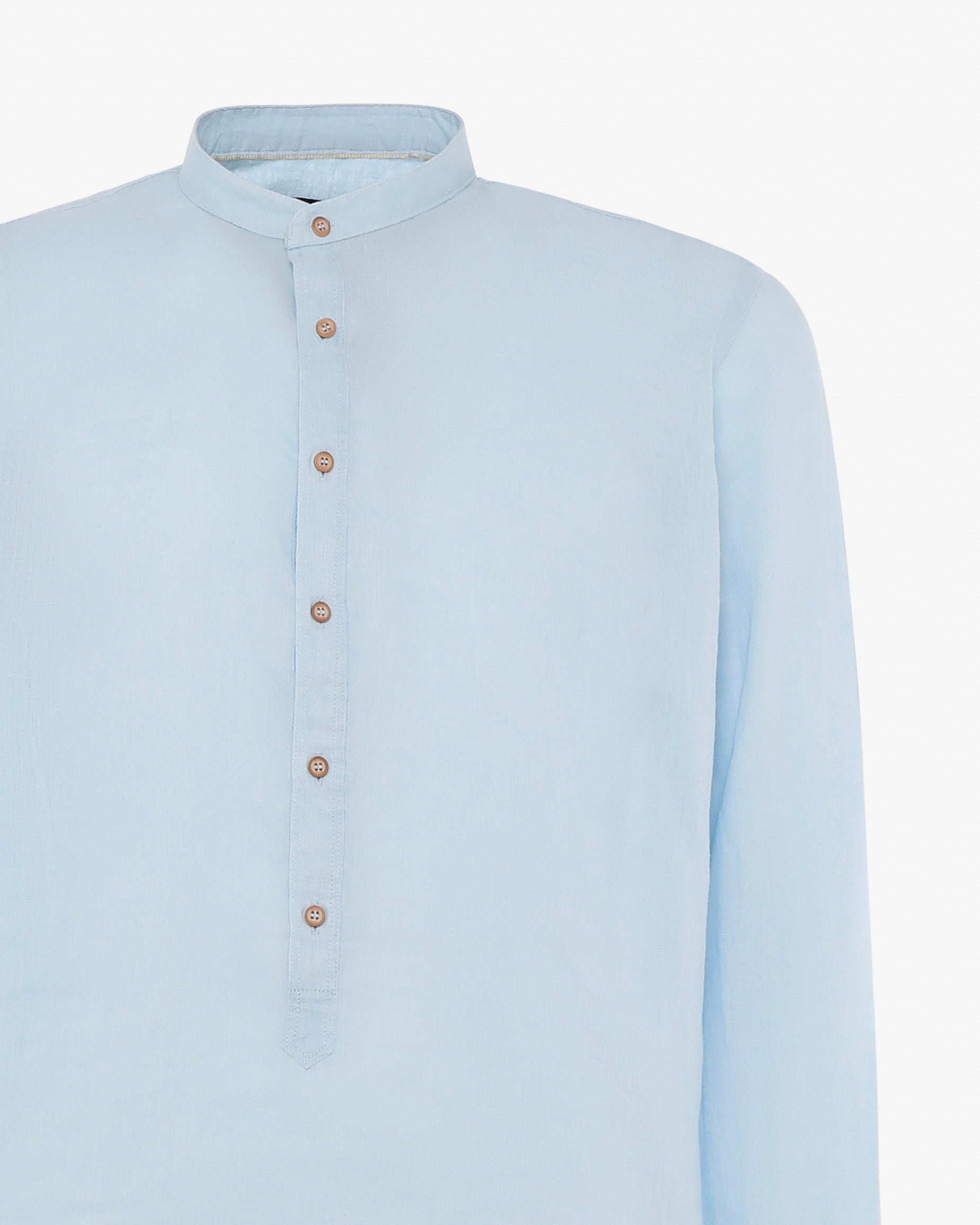Camicia in lino - Collo serafino