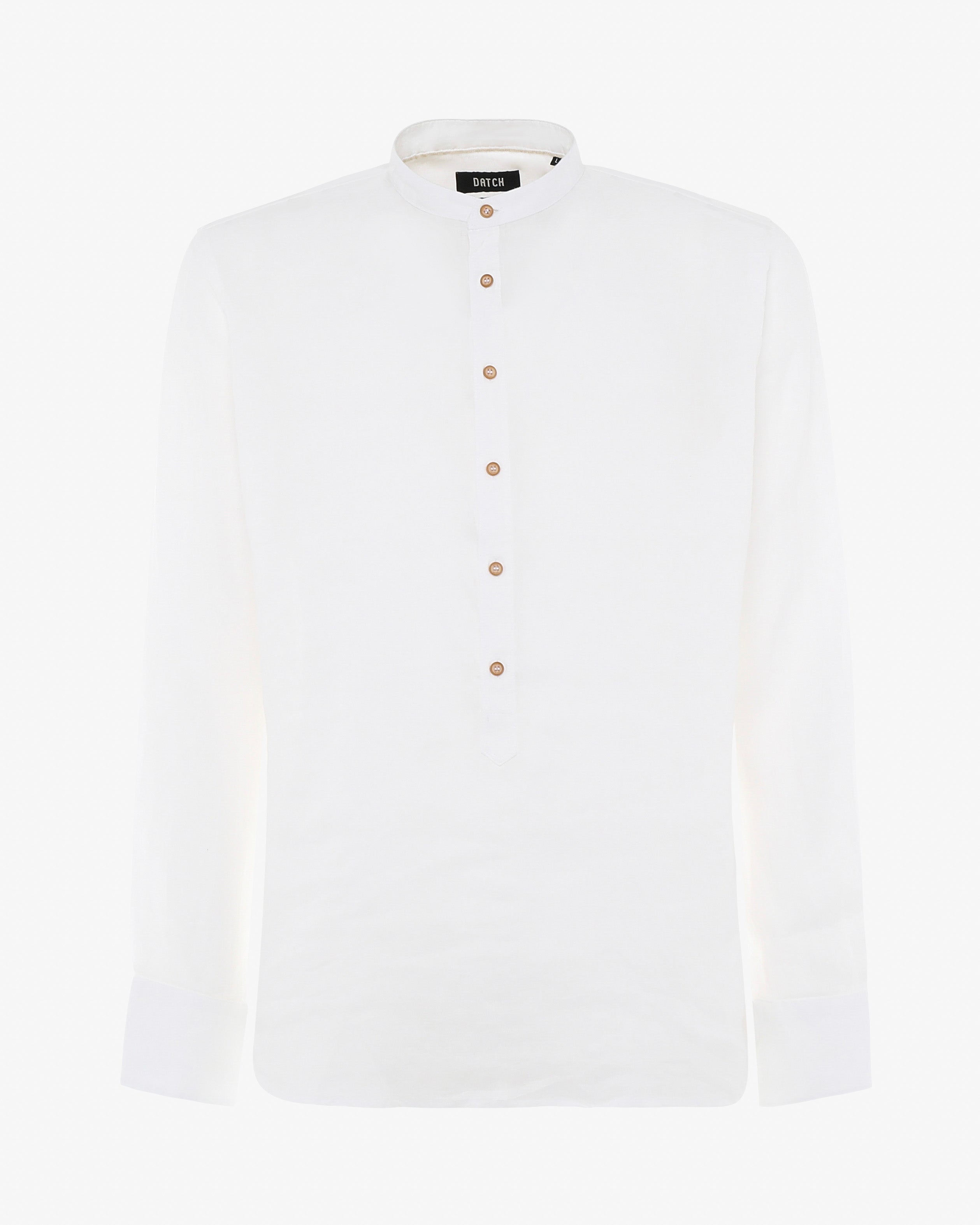 Camicia in lino - Collo serafino