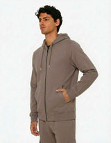 Felpa zip frontale, con cappuccio cotton