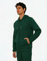 Felpa zip frontale, con cappuccio cotton