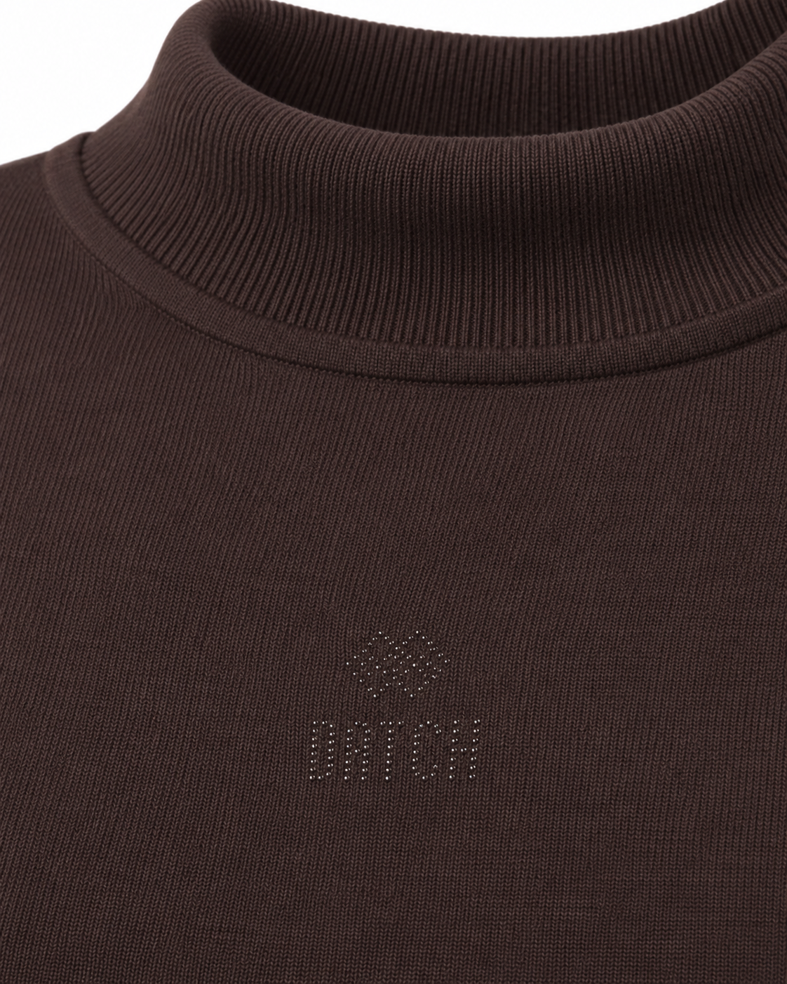 Abito in maglia a collo alto con strass