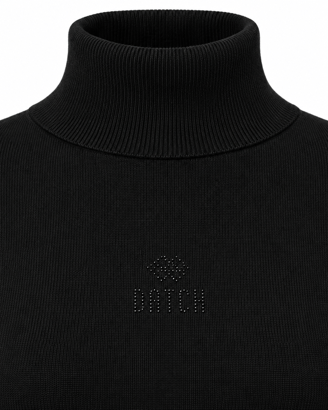 Abito in maglia a collo alto con strass