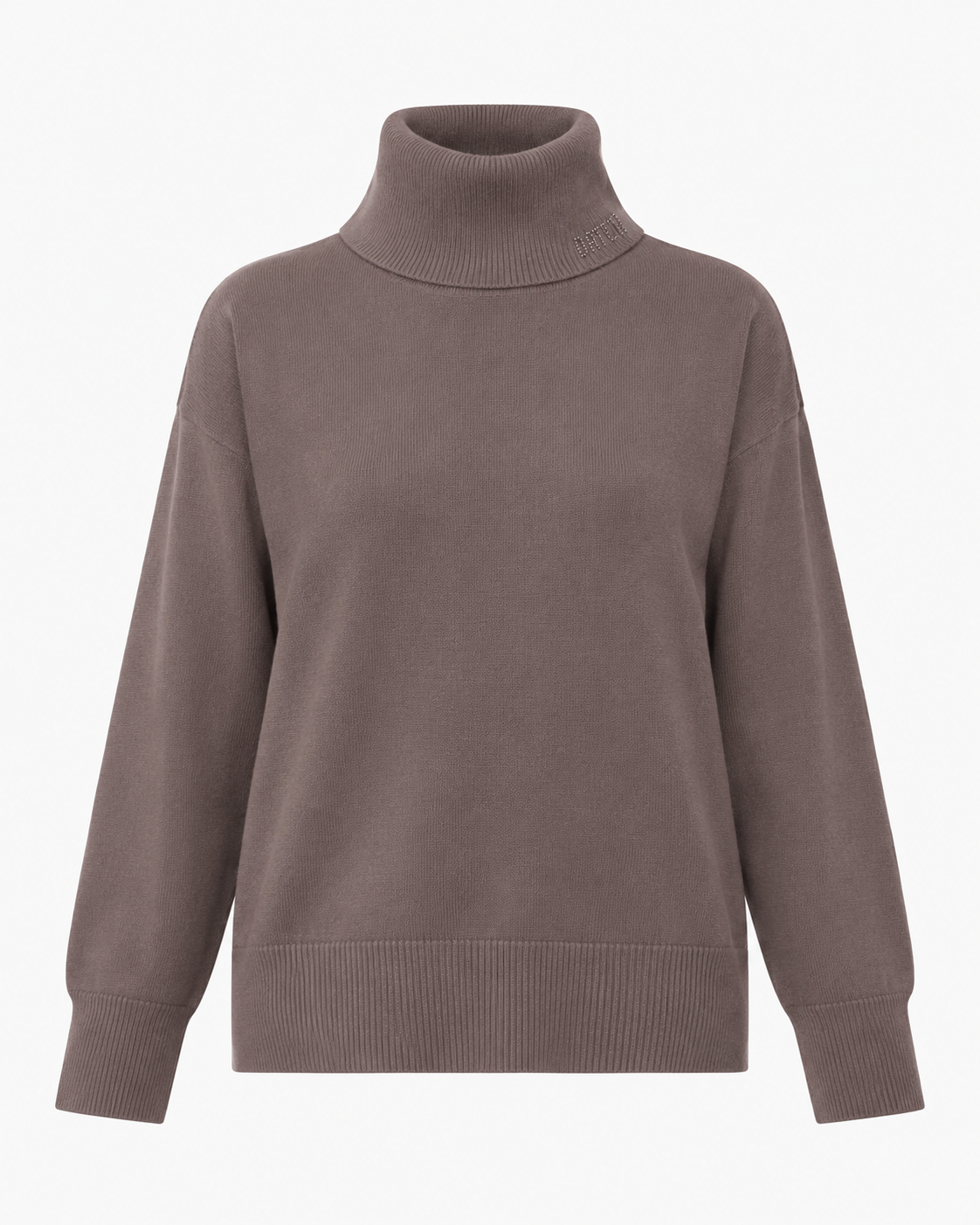Maglia a collo alto a maniche lunghe con strass