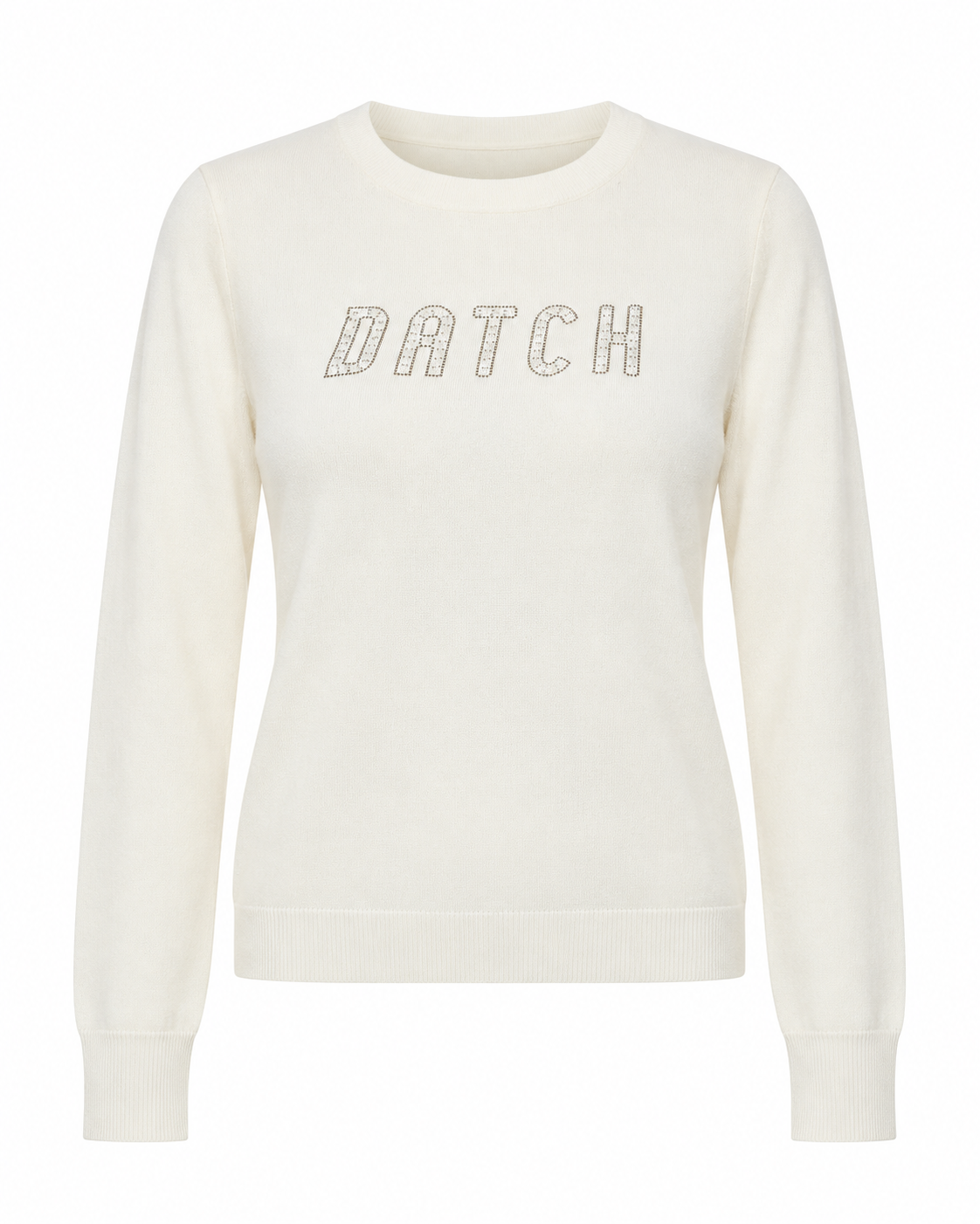 Maglia girocollo con strass e logo
