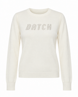 Maglia girocollo con strass e logo