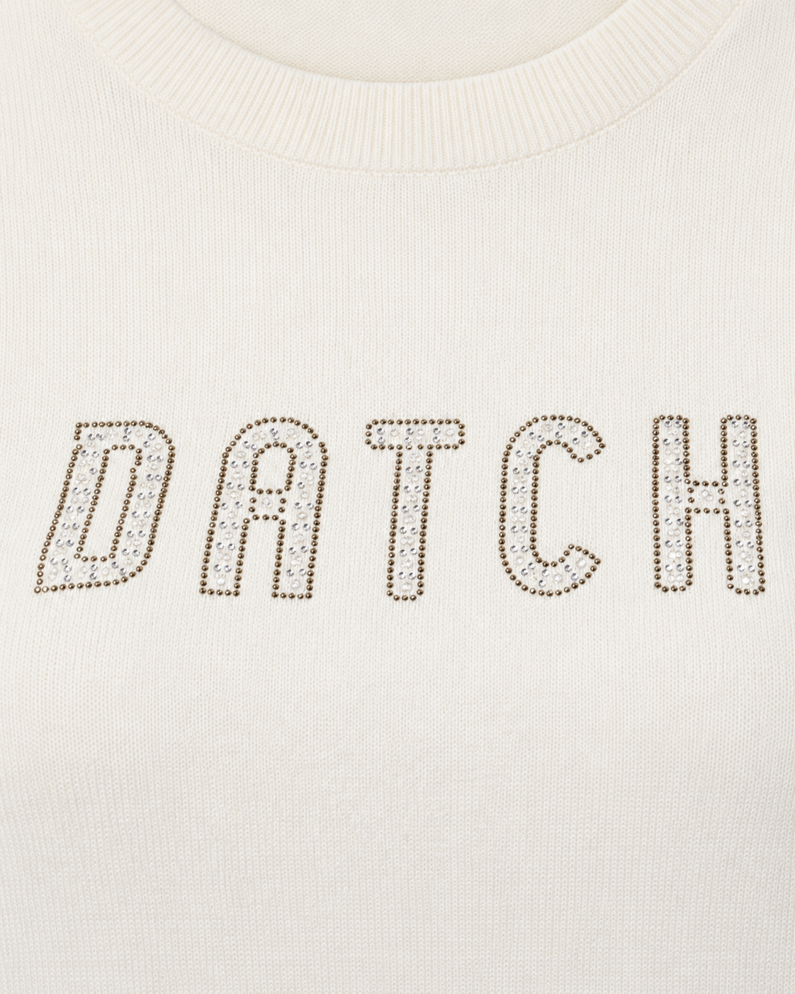 Maglia girocollo con strass e logo