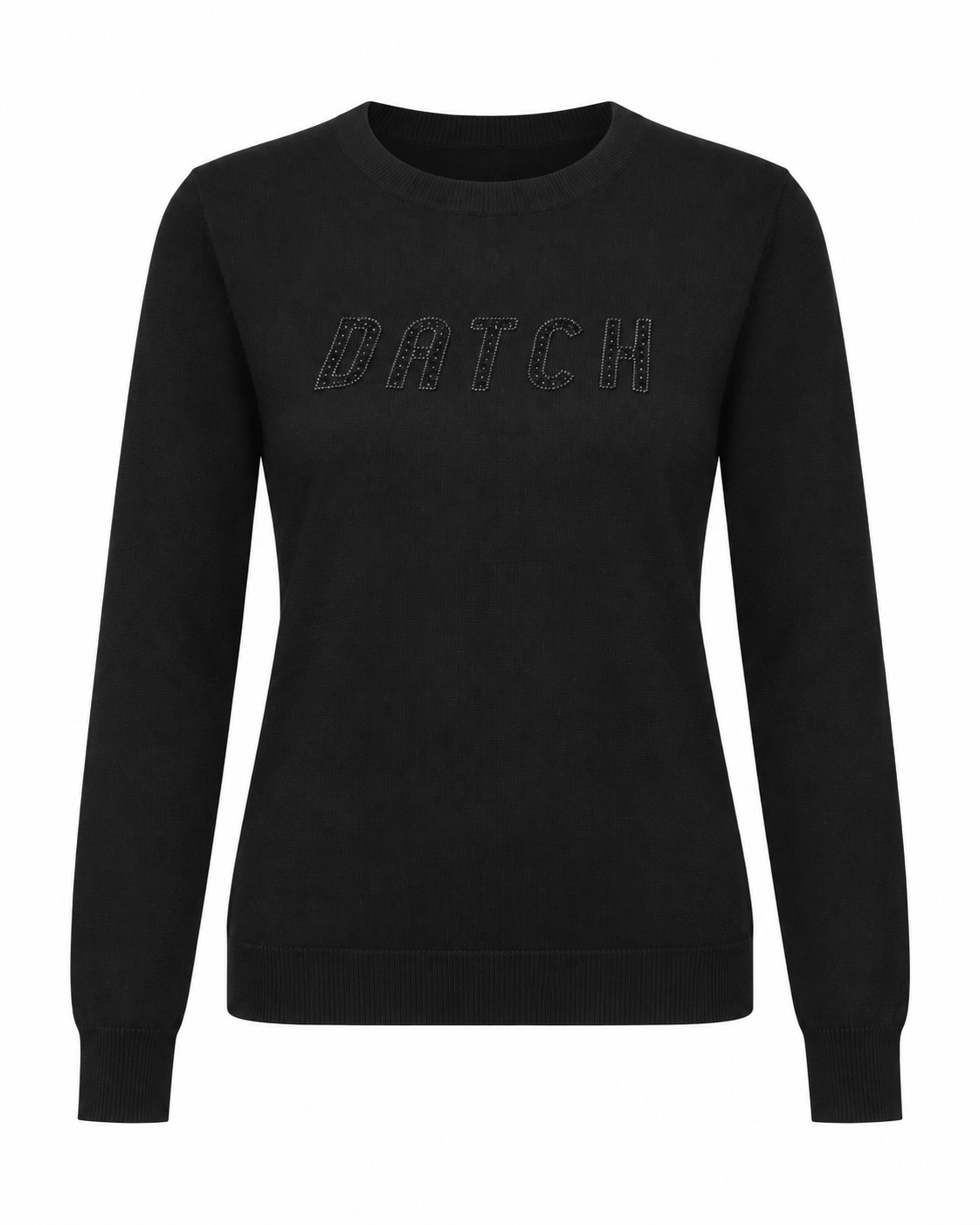 Maglia girocollo con strass e logo