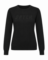 Maglia girocollo con strass e logo