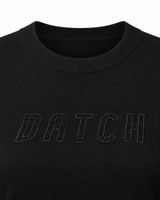 Maglia girocollo con strass e logo