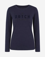 T-shirt a maniche lunghe con ricamo e strass
