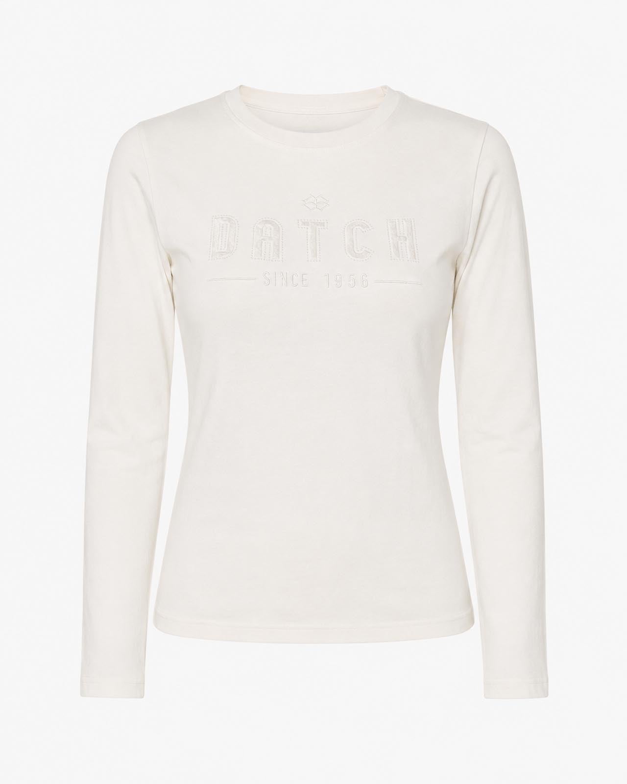 T-shirt a maniche lunghe con ricamo e strass