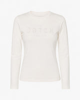 T-shirt a maniche lunghe con ricamo e strass