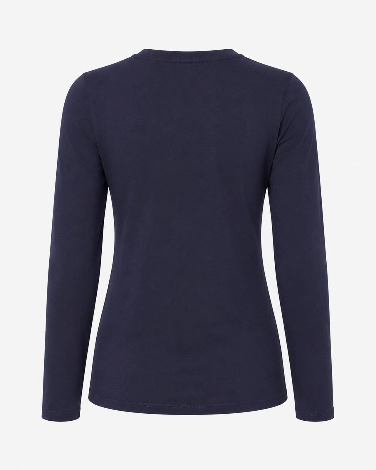 T-shirt a maniche lunghe con ricamo e strass
