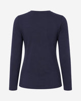 T-shirt a maniche lunghe con ricamo e strass