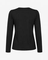 T-shirt a maniche lunghe con ricamo e strass