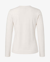 T-shirt a maniche lunghe con ricamo e strass