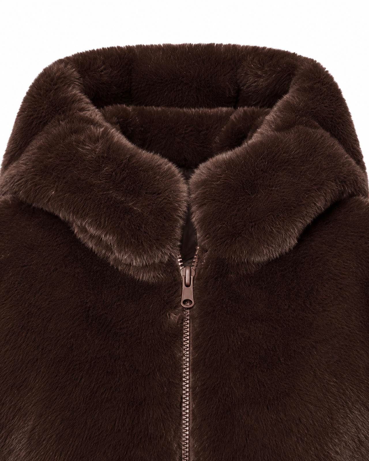 Giubbotto double face con cappuccio in nylon ed ecofur
