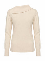 Maglia con scollo asimmetrico e strass