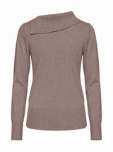 Maglia con scollo asimmetrico e strass