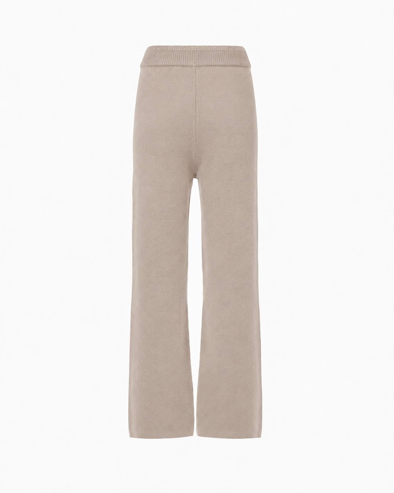 Pantaloni in maglia a zampa con bordi lurex