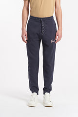 Pantaloni in felpa con ricamo su gamba
