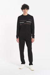 Maglia con lupetto a costine "Colour Block"