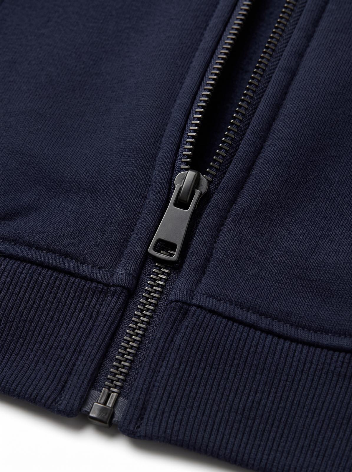Felpa in piquet con cappuccio e zip