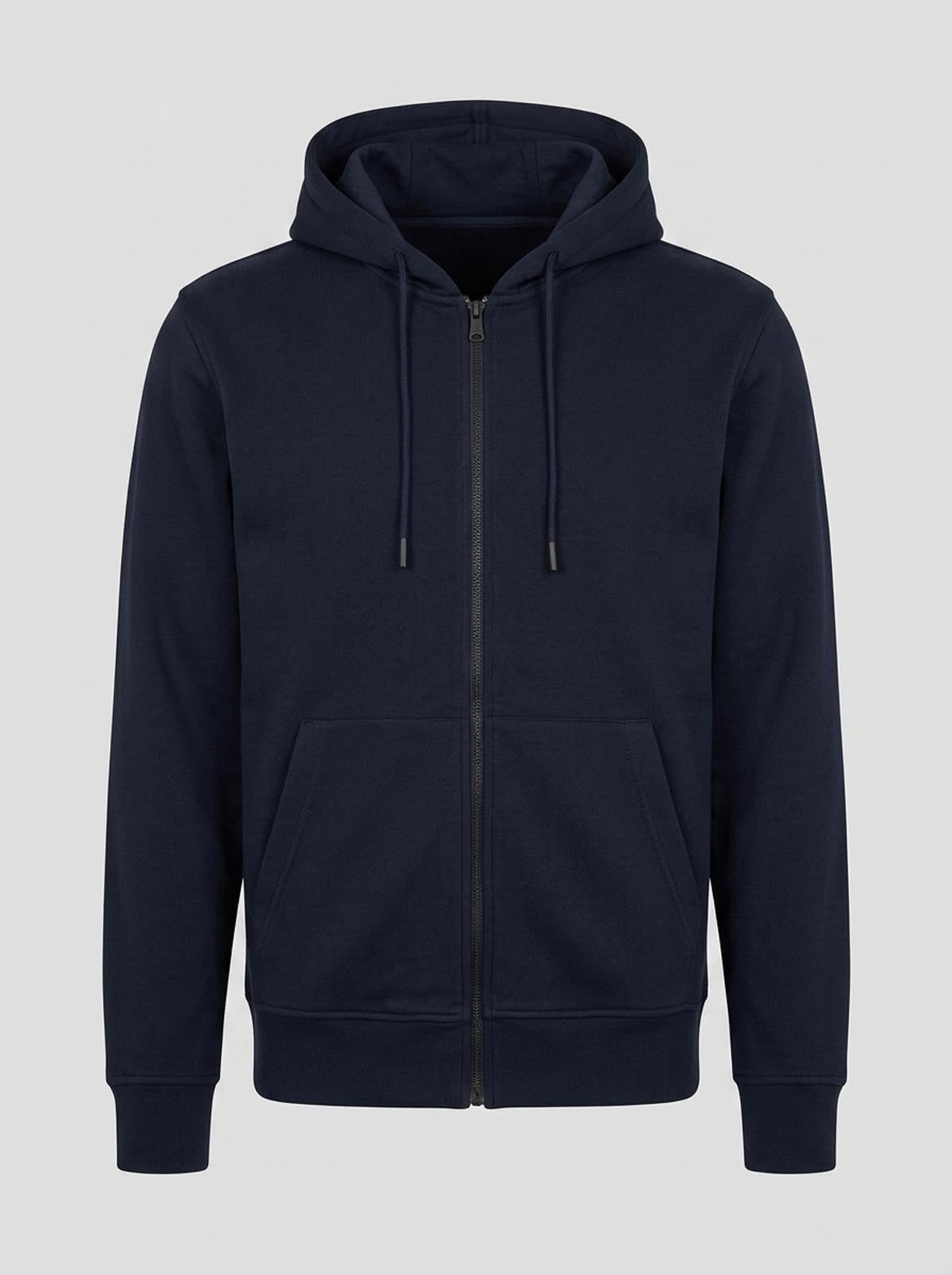 Felpa in piquet con cappuccio e zip