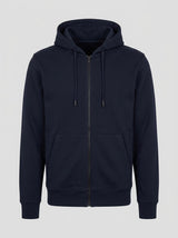 Felpa in piquet con cappuccio e zip