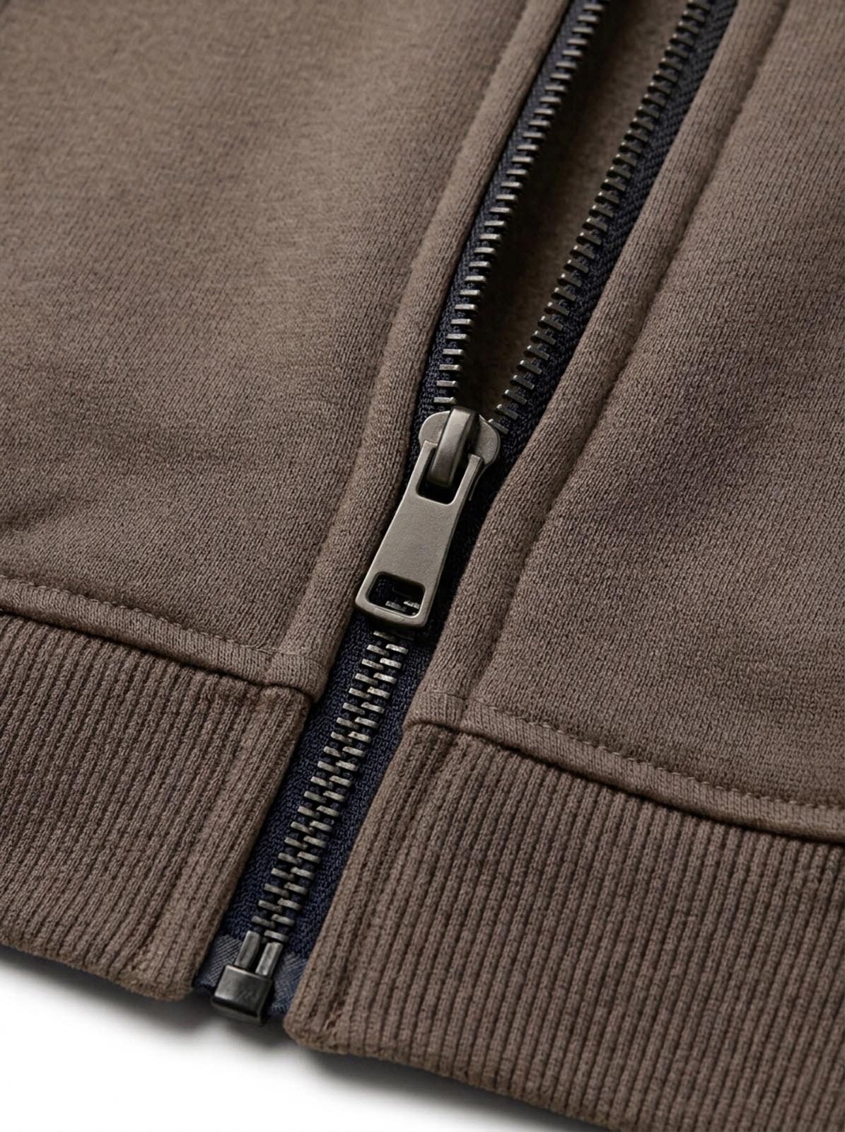 Felpa in piquet con cappuccio e zip