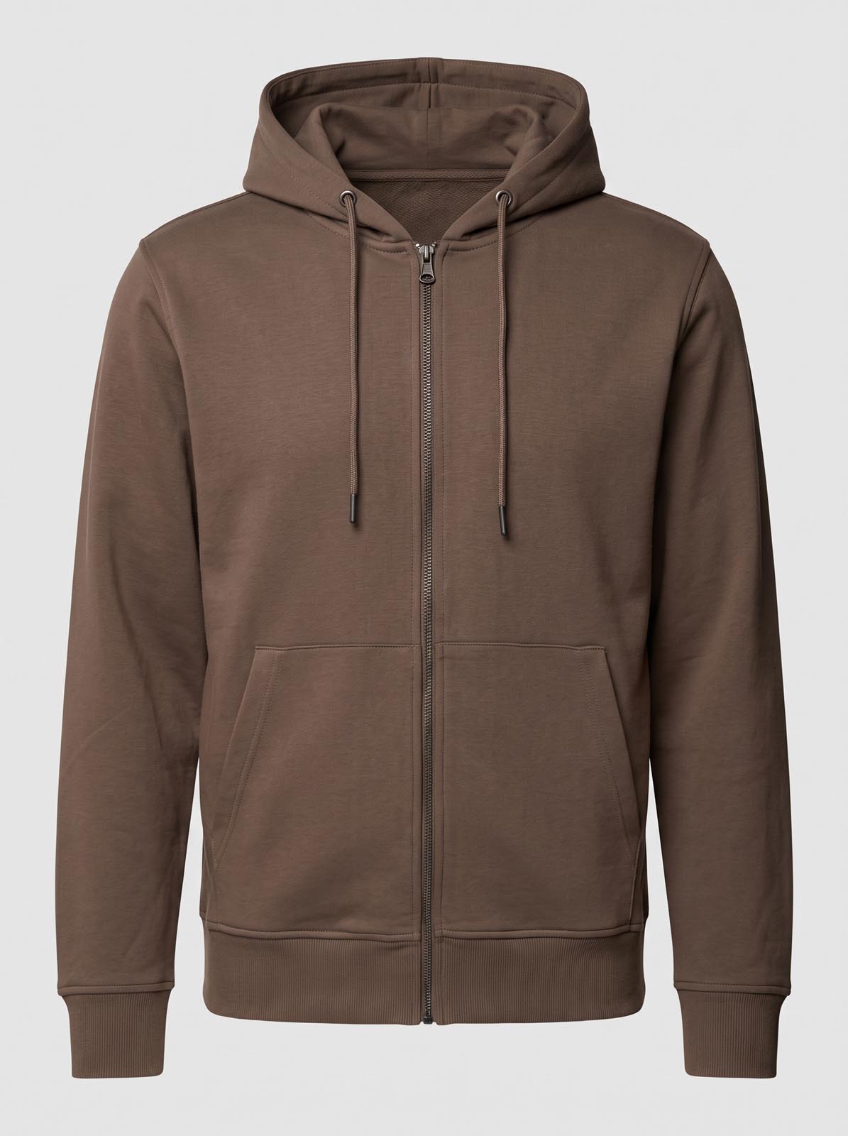 Felpa in piquet con cappuccio e zip