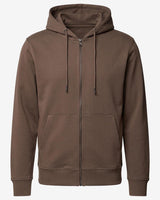 Felpa in piquet con cappuccio e zip