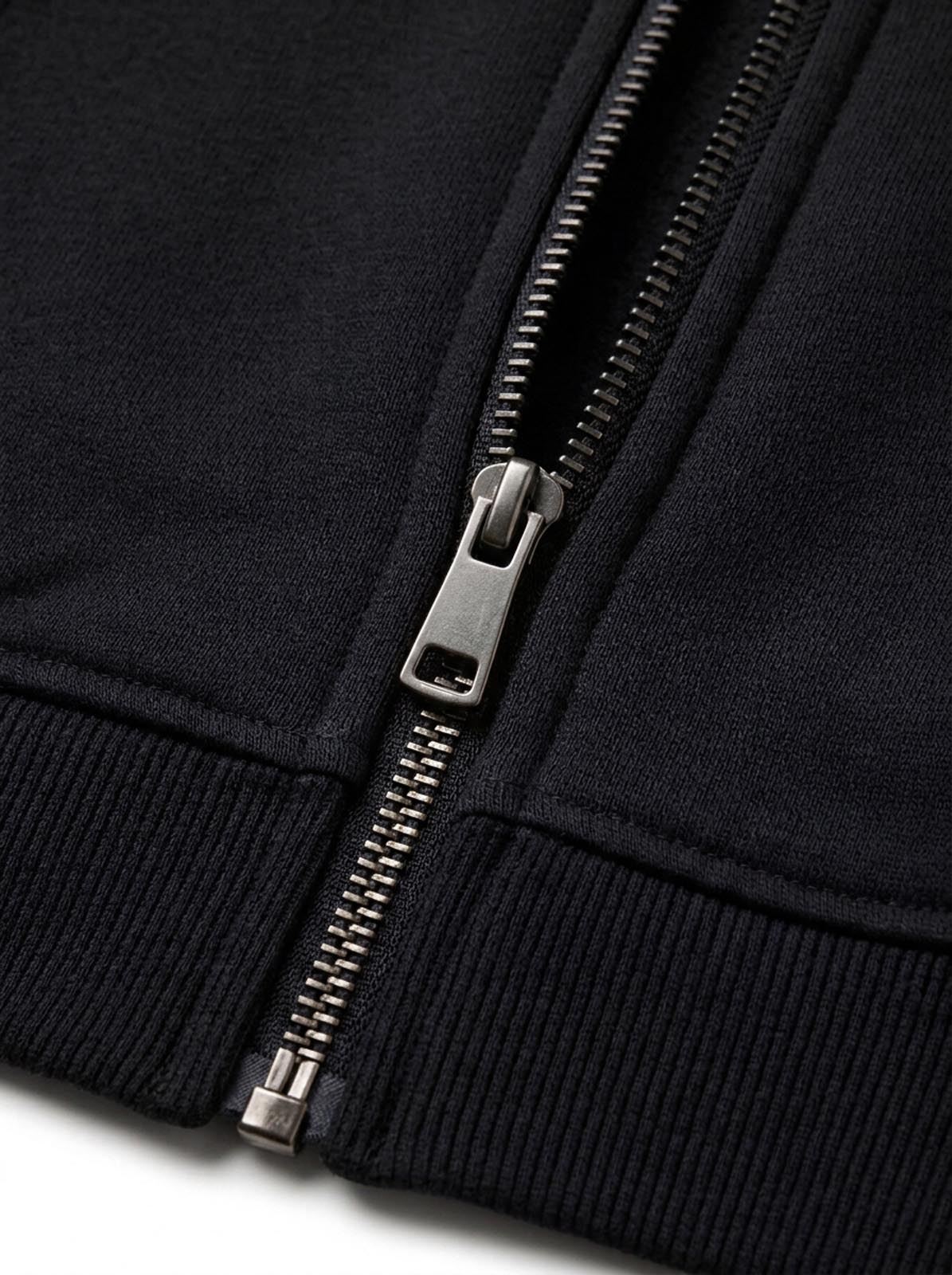 Felpa in piquet con cappuccio e zip