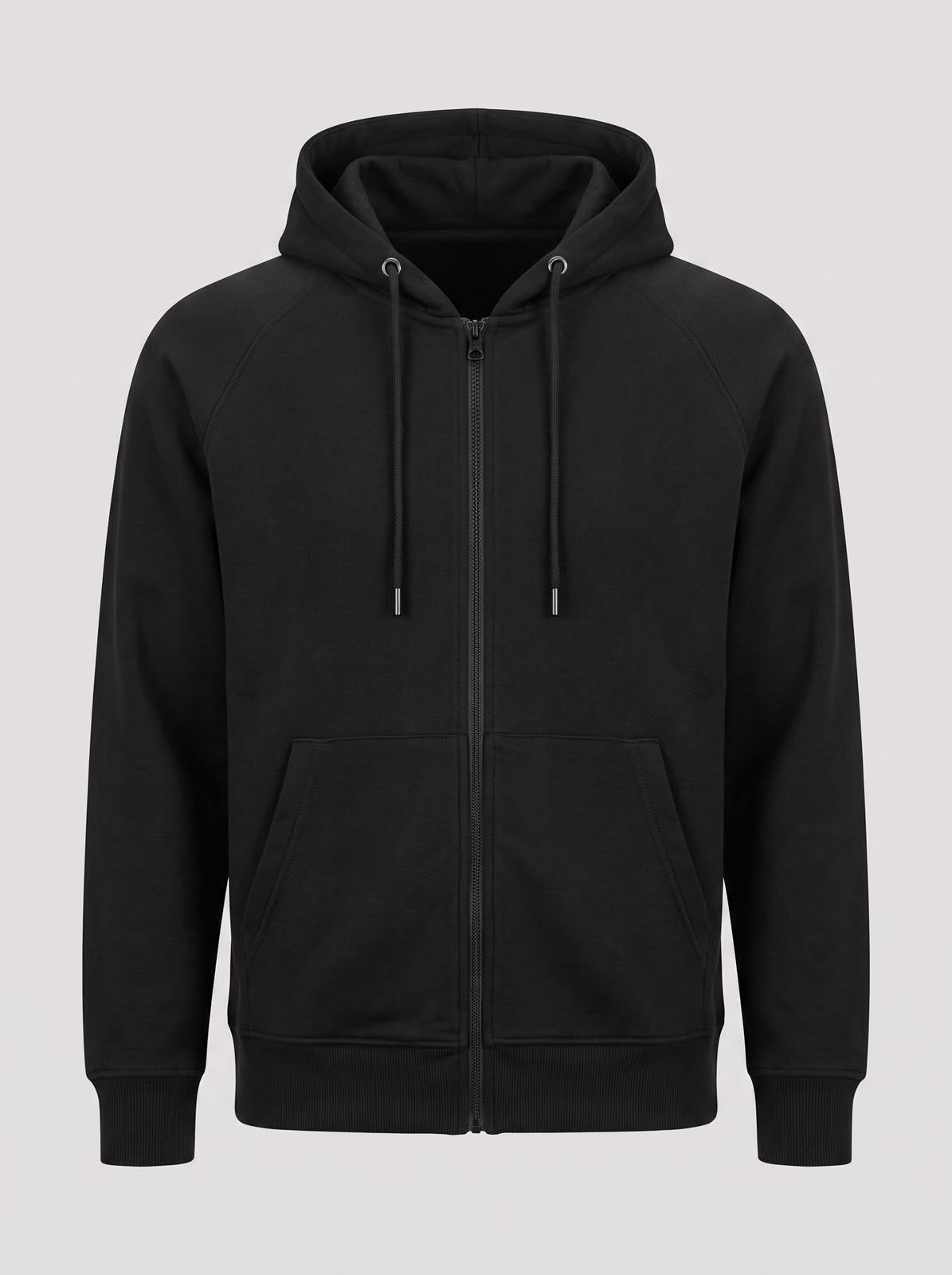Felpa in piquet con cappuccio e zip