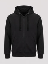 Felpa in piquet con cappuccio e zip
