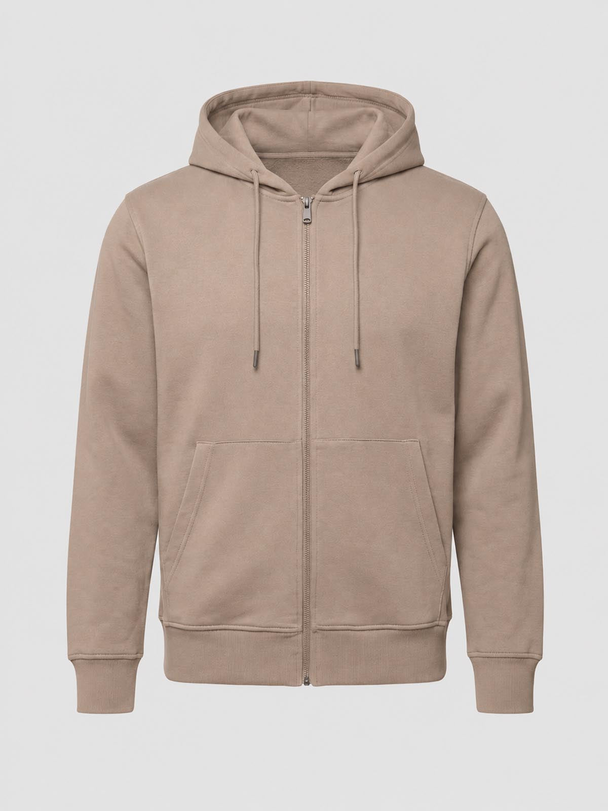 Felpa in piquet con cappuccio e zip
