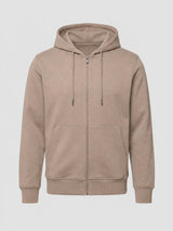 Felpa in piquet con cappuccio e zip