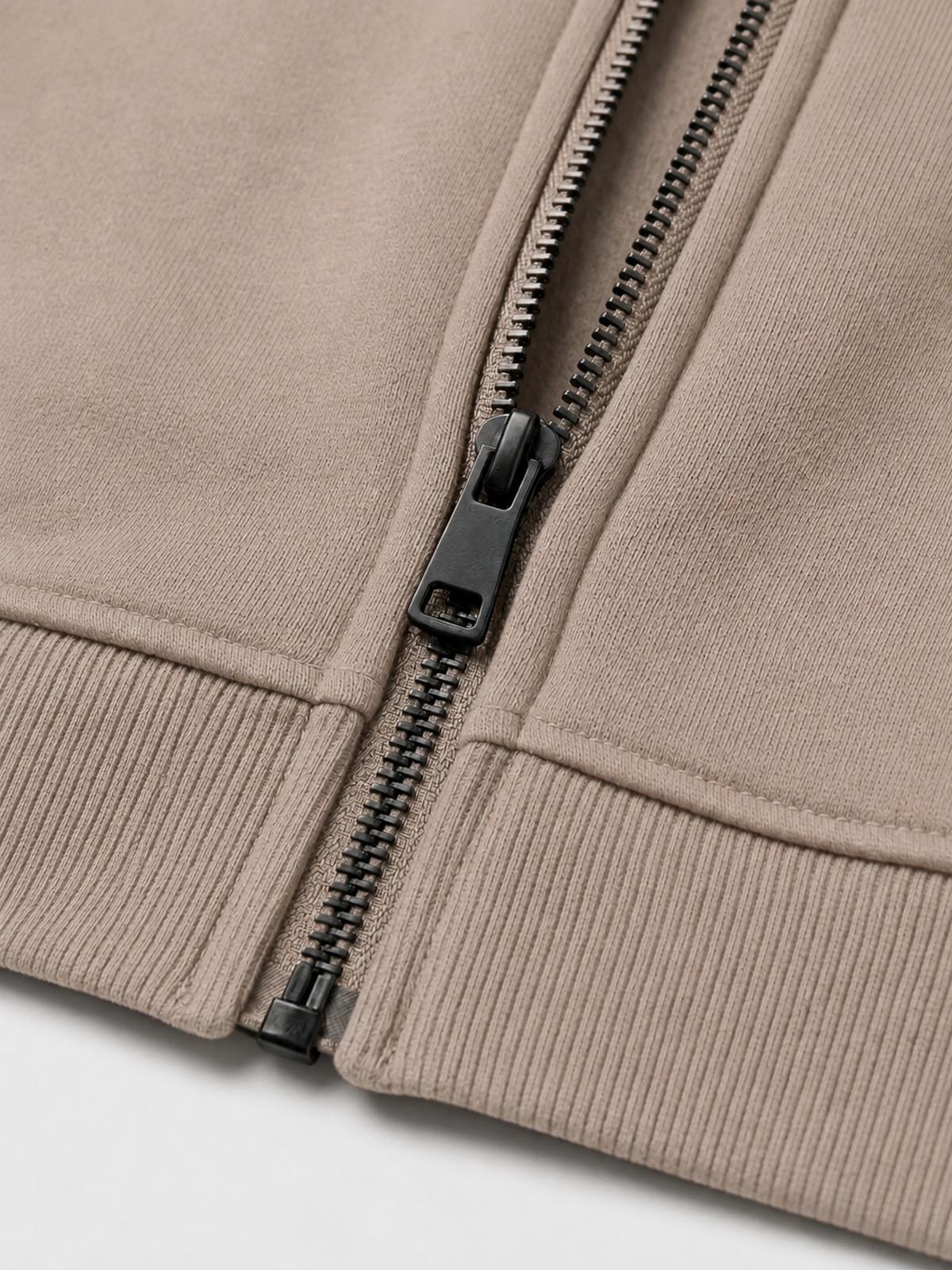 Felpa in piquet con cappuccio e zip