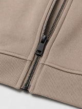 Felpa in piquet con cappuccio e zip