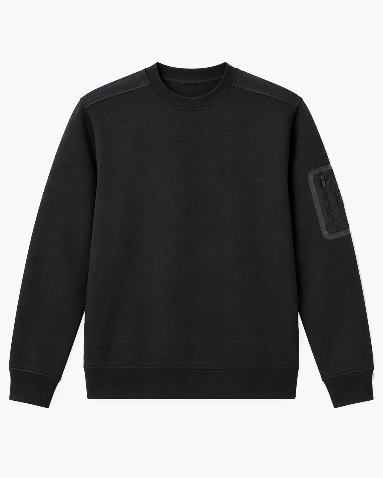 Felpa girocollo in interlock con inserti in nylon